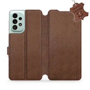 Etui z naturalnej skóry do Galaxy A33 5G, Mobiwear Leather, brązowe