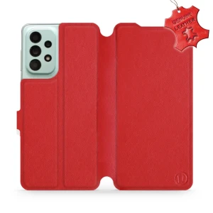 Etui z naturalnej skóry do Galaxy A33 5G, Mobiwear Leather, czerwone
