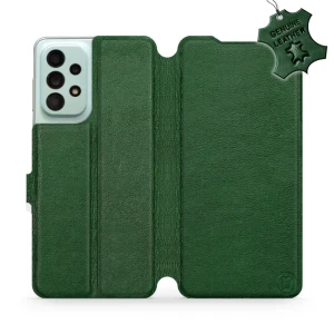 Etui z naturalnej skóry do Galaxy A33 5G, Mobiwear Leather, zielone