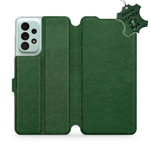 Etui z naturalnej skóry do Galaxy A33 5G, Mobiwear Leather, zielone