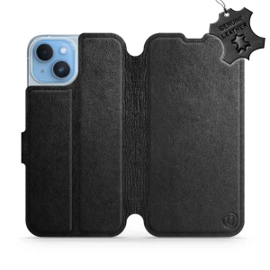 Etui z naturalnej skóry do iPhone 14, Mobiwear Leather, czarne