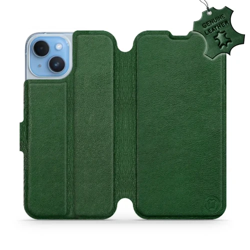 Etui z naturalnej skóry do iPhone 14, Mobiwear Leather, zielone