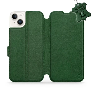 Etui z naturalnej skóry do iPhone 14 Plus, Mobiwear Leather, zielone