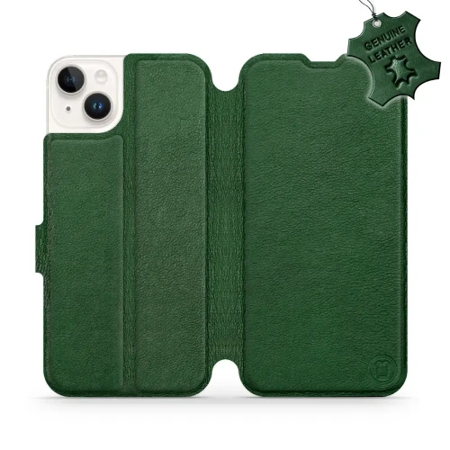 Etui z naturalnej skóry do iPhone 14 Plus, Mobiwear Leather, zielone