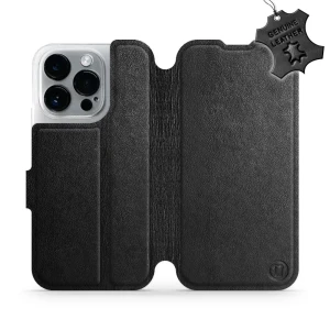 Etui z naturalnej skóry do iPhone 14 Pro, Mobiwear Leather, czarne