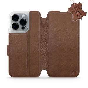Etui z naturalnej skóry do iPhone 14 Pro, Mobiwear Leather, brązowe