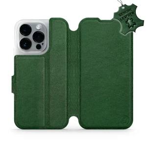 Etui z naturalnej skóry do iPhone 14 Pro, Mobiwear Leather, zielone