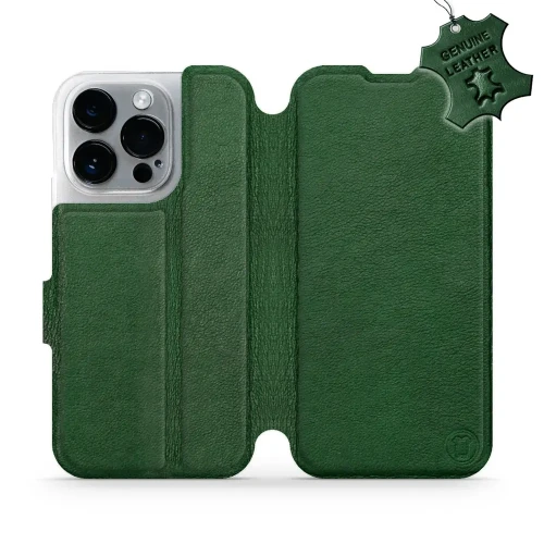 Etui z naturalnej skóry do iPhone 14 Pro, Mobiwear Leather, zielone