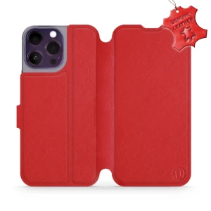 Etui z naturalnej skóry do iPhone 14 Pro Max, Mobiwear Leather, czerwone