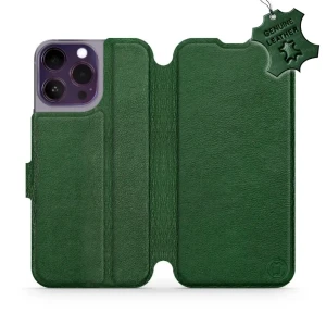 Etui z naturalnej skóry do iPhone 14 Pro Max, Mobiwear Leather, zielone