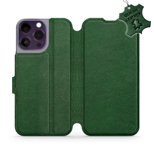 Etui z naturalnej skóry do iPhone 14 Pro Max, Mobiwear Leather, zielone