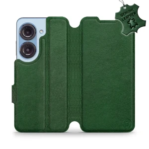 Etui z naturalnej skóry do Asus Zenfone 9, Mobiwear Leather, zielone