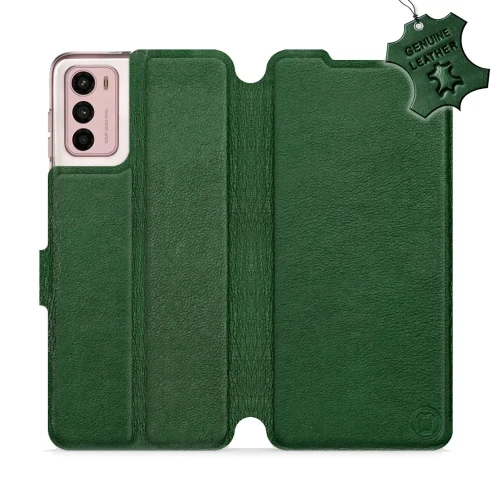 Etui z naturalnej skóry do Motorola Moto G42, Mobiwear Leather, zielone