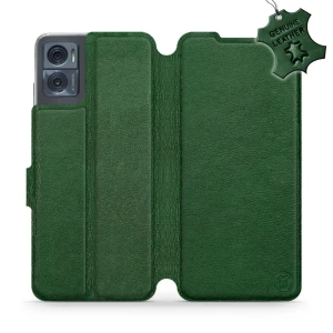Etui z naturalnej skóry do Motorola Moto E22i, Mobiwear Leather, zielone