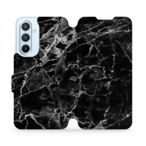 Etui z klapką do Galaxy A54 5G, Mobiwear Book, czarny marmur