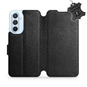 Etui z naturalnej skóry do Galaxy A54 5G, Mobiwear Leather, czarne