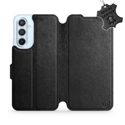 Etui z naturalnej skóry do Galaxy A54 5G, Mobiwear Leather, czarne