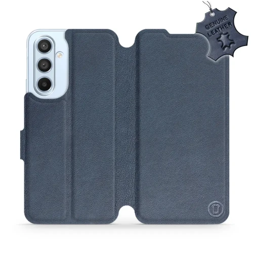Etui z naturalnej skóry do Galaxy A54 5G, Mobiwear Leather, granatowe