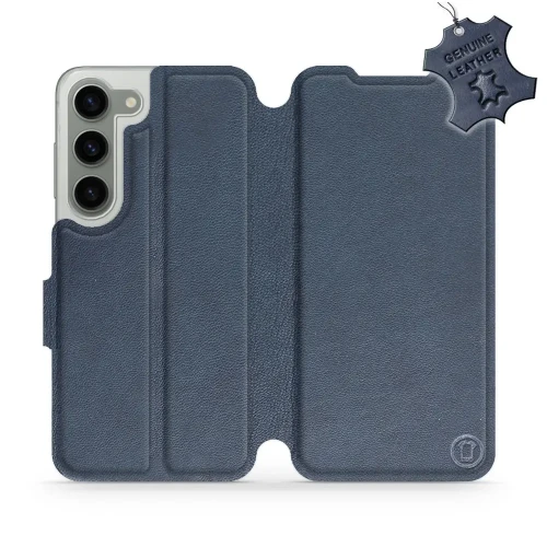 Etui z naturalnej skóry do Galaxy S23, Mobiwear Leather, granatowe