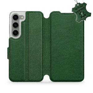Etui z naturalnej skóry do Galaxy S23, Mobiwear Leather, zielone