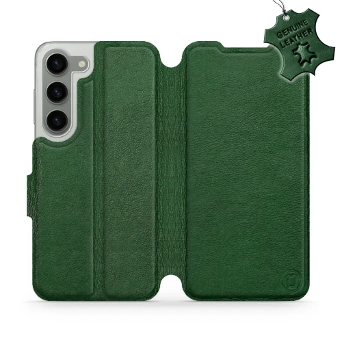 Etui z naturalnej skóry do Galaxy S23, Mobiwear Leather, zielone