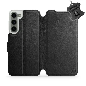Etui z naturalnej skóry do Galaxy S23 Plus, Mobiwear Leather, czarne