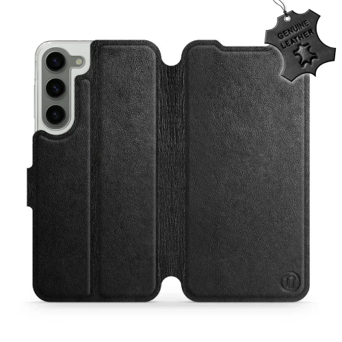 Etui z naturalnej skóry do Galaxy S23 Plus, Mobiwear Leather, czarne