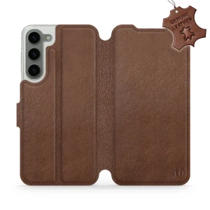 Etui z naturalnej skóry do Galaxy S23 Plus, Mobiwear Leather, brązowe