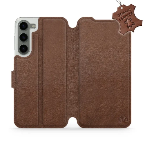 Etui z naturalnej skóry do Galaxy S23 Plus, Mobiwear Leather, brązowe