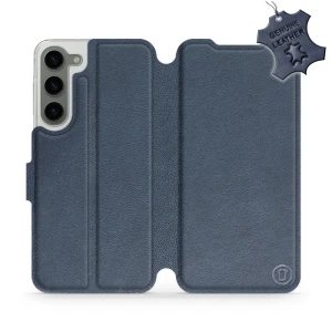 Etui z naturalnej skóry do Galaxy S23 Plus, Mobiwear Leather, granatowe