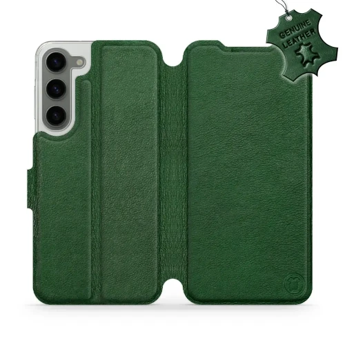 Etui z naturalnej skóry do Galaxy S23 Plus, Mobiwear Leather, zielone