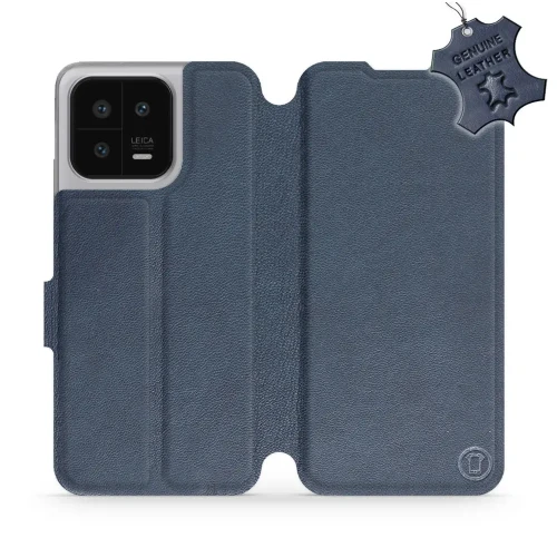 Etui z naturalnej skóry do Xiaomi 13, Mobiwear Leather, granatowe