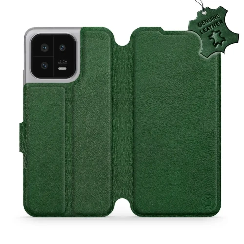 Etui z naturalnej skóry do Xiaomi 13, Mobiwear Leather, zielone
