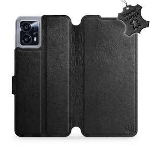 Etui z naturalnej skóry do Motorola Moto G13, Mobiwear Leather, czarne