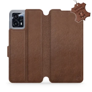 Etui z naturalnej skóry do Motorola Moto G13, Mobiwear Leather, brązowe
