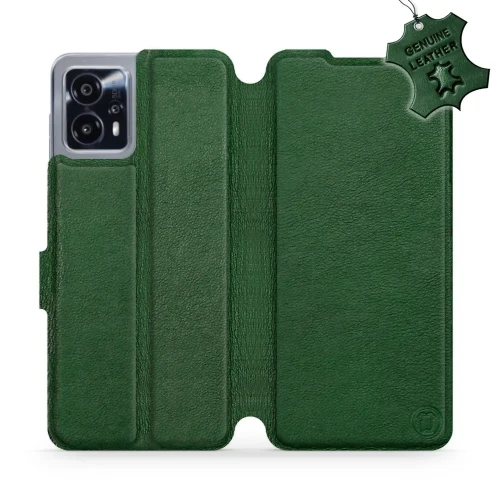 Etui z naturalnej skóry do Motorola Moto G13, Mobiwear Leather, zielone