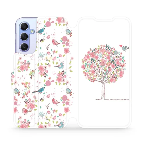 Etui z klapką do Galaxy A34 5G, Mobiwear Book, różowy gaj