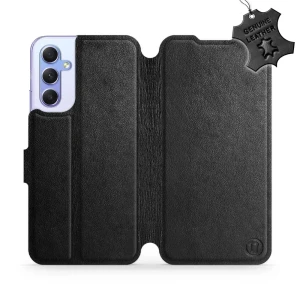 Etui z naturalnej skóry do Galaxy A34 5G, Mobiwear Leather, czarne