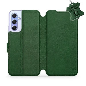 Etui z naturalnej skóry do Galaxy A34 5G, Mobiwear Leather, zielone