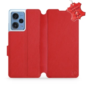 Etui z naturalnej skóry do Xiaomi Redmi Note 12 Pro 5G, Mobiwear Leather, czerwone