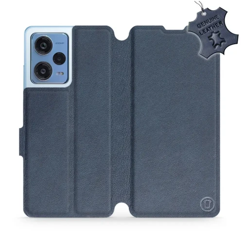 Etui z naturalnej skóry do Xiaomi Redmi Note 12 Pro 5G, Mobiwear Leather, granatowe