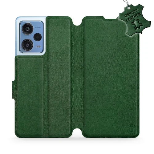 Etui z naturalnej skóry do Xiaomi Redmi Note 12 Pro 5G, Mobiwear Leather, zielone