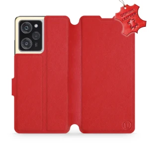 Etui z naturalnej skóry do Xiaomi POCO X5 Pro, Mobiwear Leather, czerwone