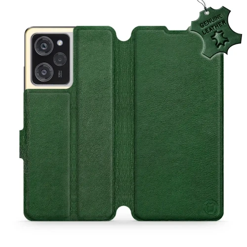 Etui z naturalnej skóry do Xiaomi POCO X5 Pro, Mobiwear Leather, zielone