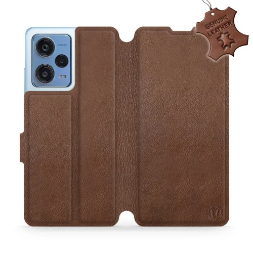 Etui z naturalnej skóry do Xiaomi Redmi Note 12 Pro+ 5G, Mobiwear Leather, brązowe