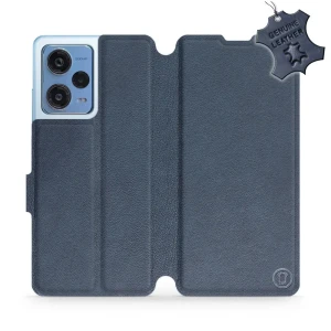 Etui z naturalnej skóry do Xiaomi Redmi Note 12 Pro+ 5G, Mobiwear Leather, granatowe