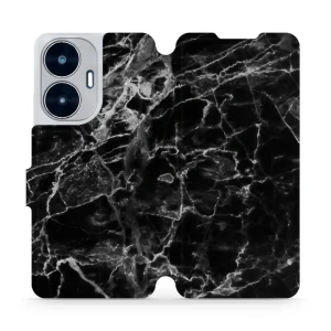 Etui z klapką do Realme C55, Mobiwear Book, czarny marmur
