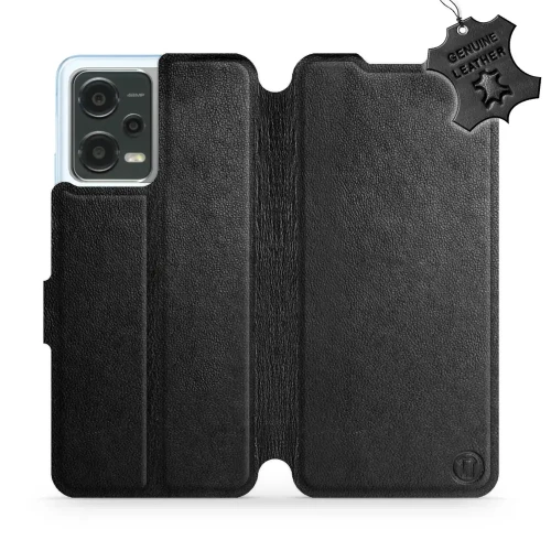 Etui z naturalnej skóry do Xiaomi Poco X5, Mobiwear Leather, czarne