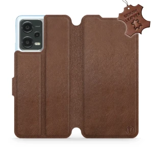 Etui z naturalnej skóry do Xiaomi Poco X5, Mobiwear Leather, brązowe