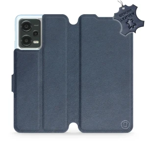 Etui z naturalnej skóry do Xiaomi Poco X5, Mobiwear Leather, granatowe